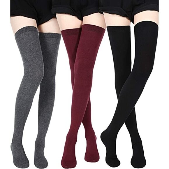 Cute Knee High Socks Soft Long Warm Stockings Boots Dress Slouch Winter Fall NWT - Picture 1 of 7
